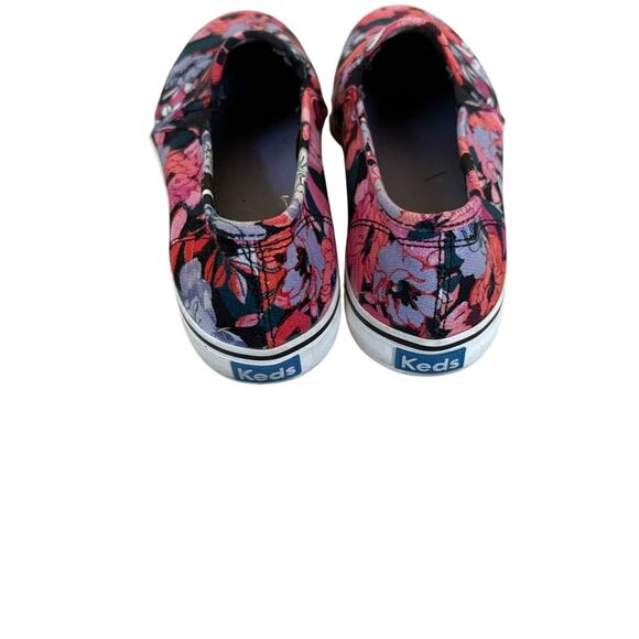 Keds Black and Pink Floral Slip-On Shoes Size 7 - Picture 3 of 4